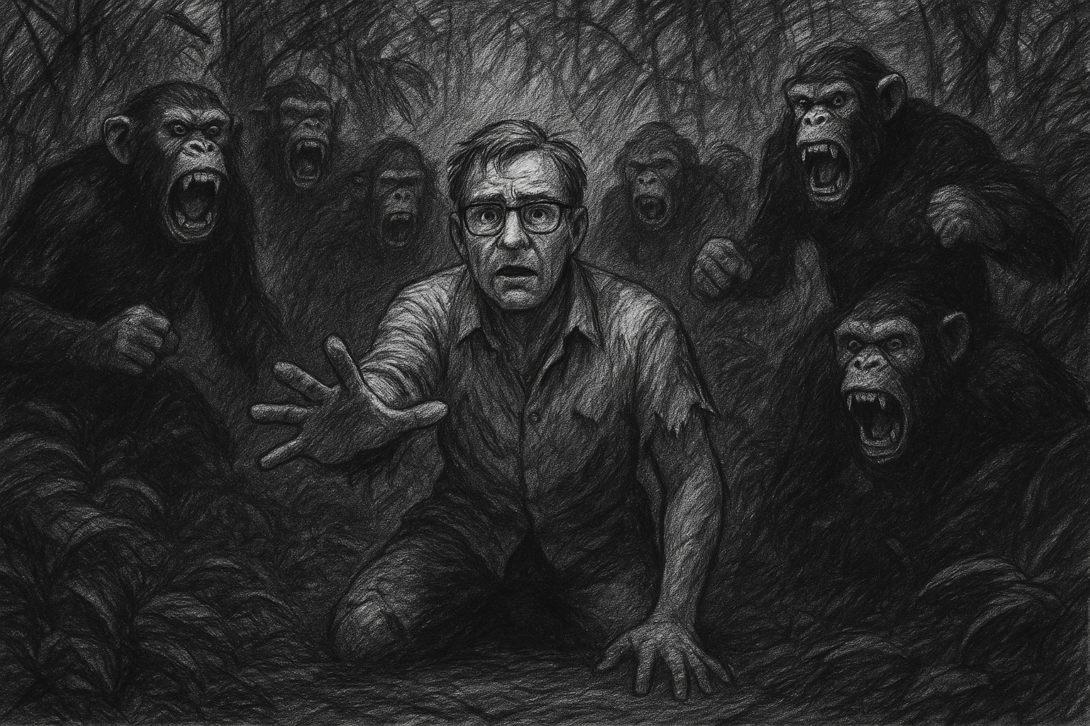 Sombre, scénario : l’île aux chimpanzés