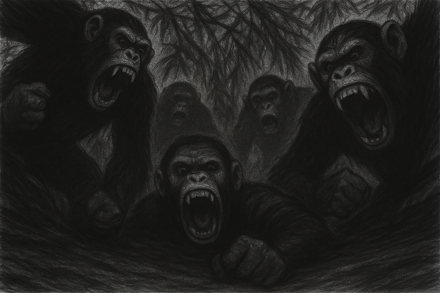 Sombre, scénario : l’île aux chimpanzés